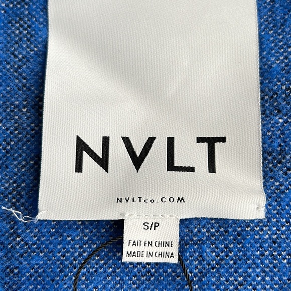 🎯NWT NVLT Coatigan Jacket Blue Black Size Small - Picture 15 of 16